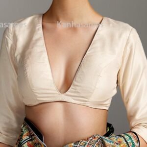 Off-White Satin Lehenga Choli – Custom Made to Measure