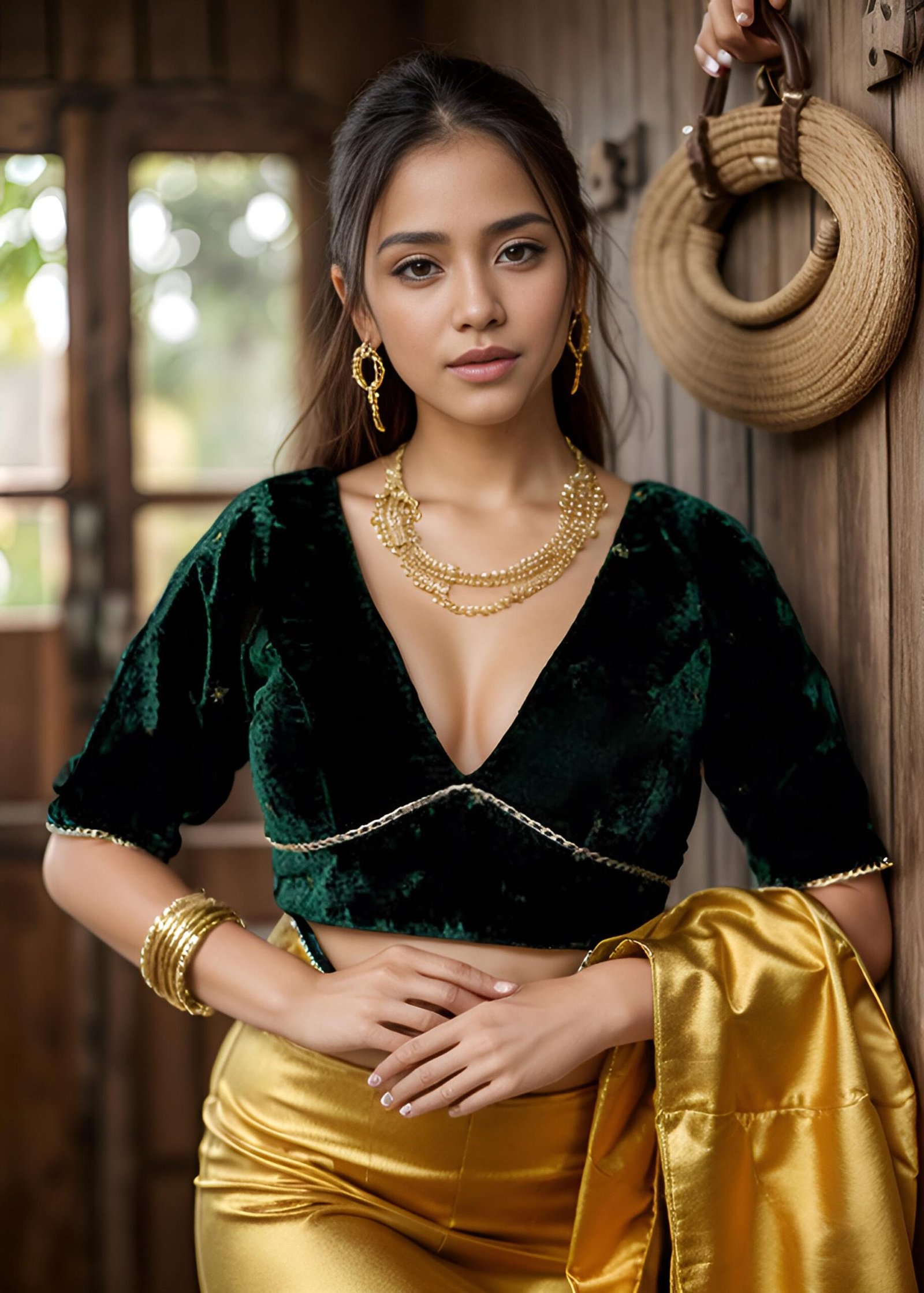 Blue Velvet Saree Blouse – Custom Made to Measure