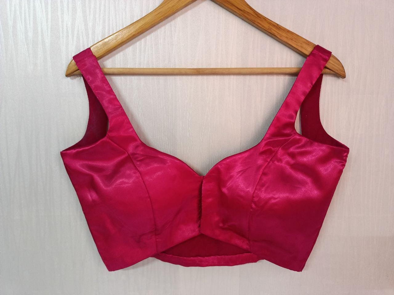 Hot Pink Satin Saree Blouse – Custom Made to Measure