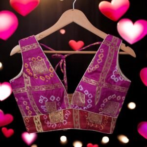 Red Brocade Embroidered Saree Blouse (Design 2) – Custom Made to Measure