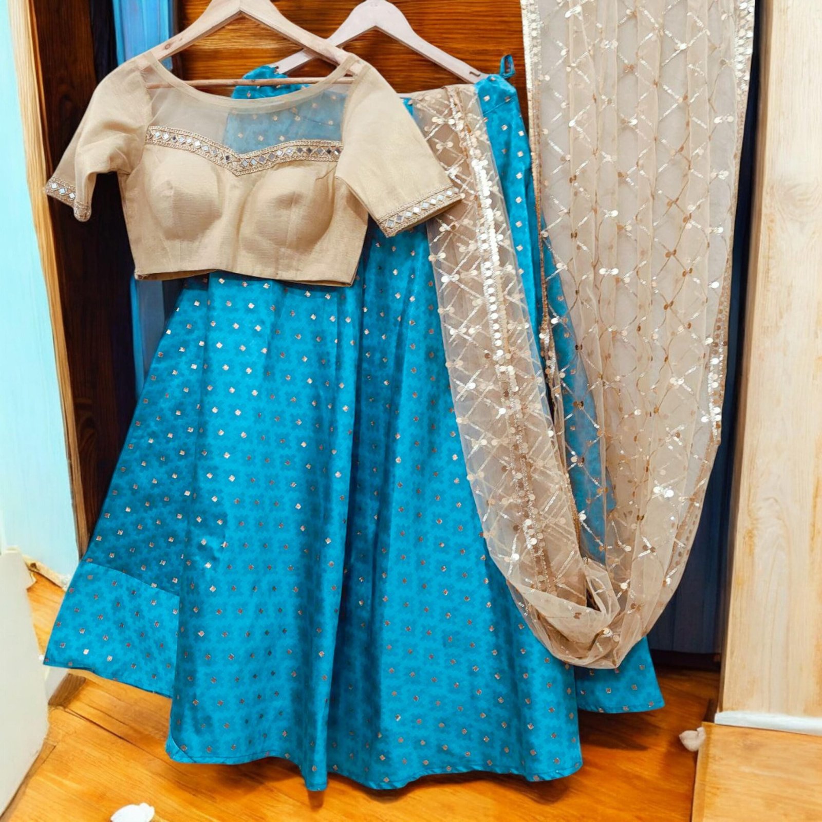 Golden Brocade Lehenga Choli – Custom Made to Measure - Image 5
