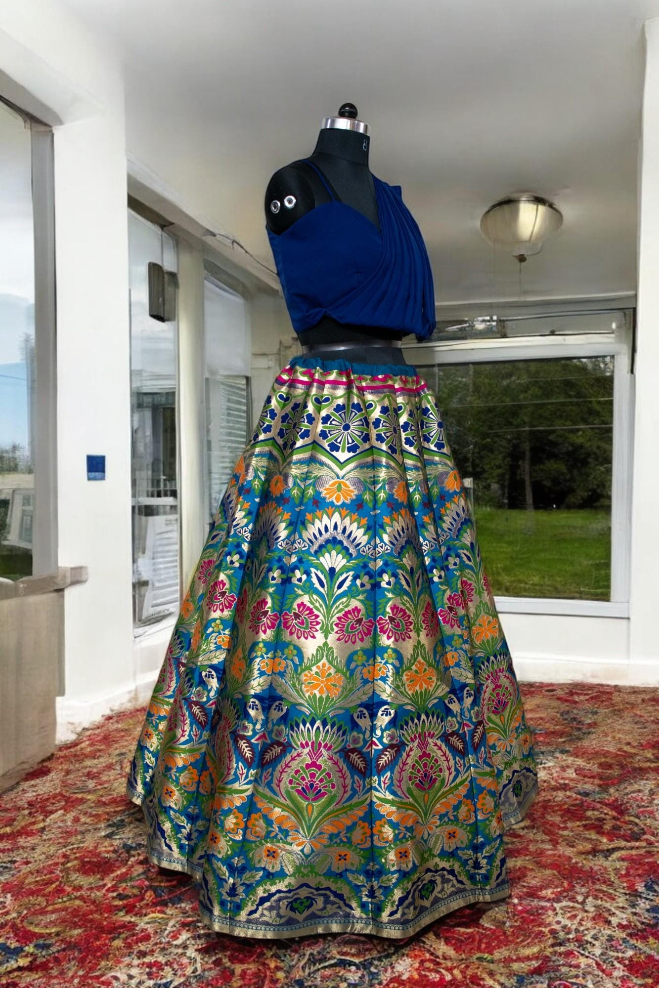 Golden Banarasi Embroidered Lehenga Choli – Custom Made to Measure - Image 5