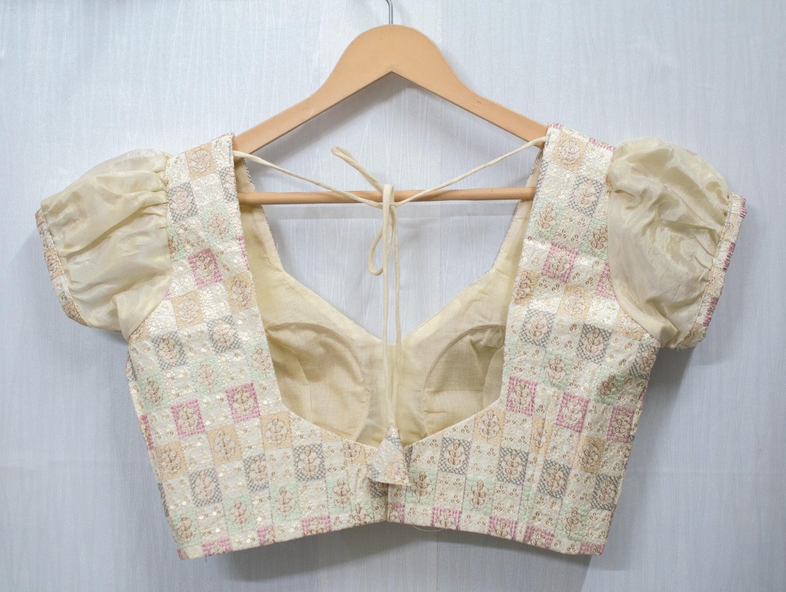 Off-White Embroidered Puff Sleeve Blouse - Vintage Cottagecore Top - Image 5