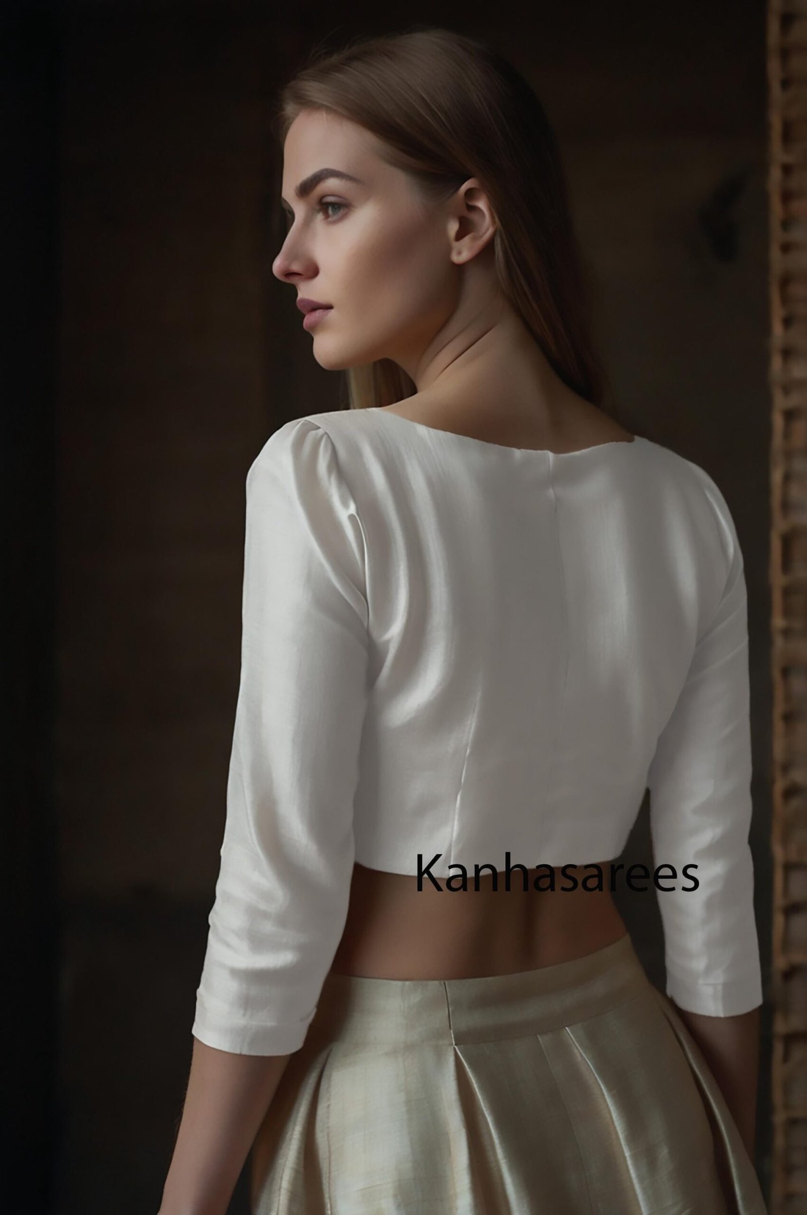 White Silk Skirt – Custom Made to Measure - Image 2