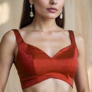 Raw Silk Saree Blouse (Design 6) – Custom Made to Measure