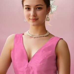 Custom Fuchsia Pink Raw Silk Saree Blouse | Deep V-Neck Choli
