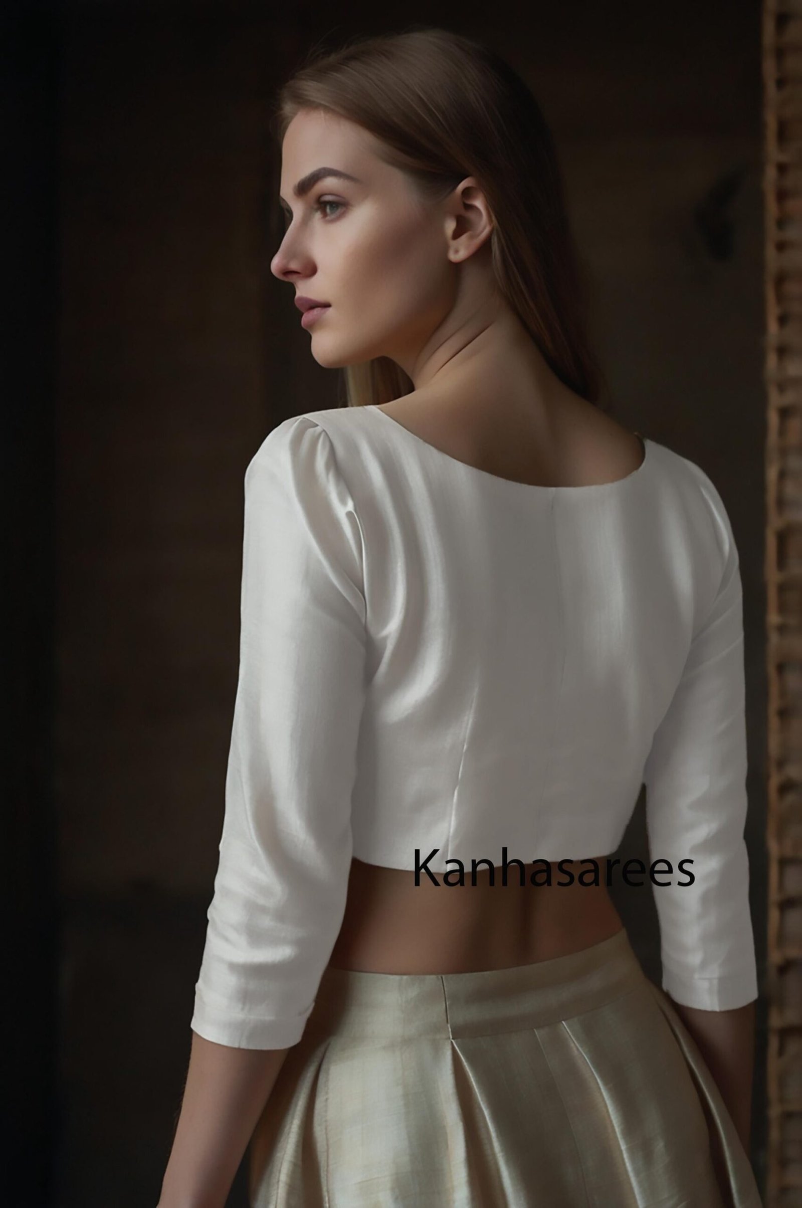 White Silk Skirt – Custom Made to Measure - Image 3