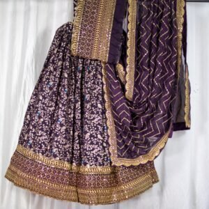 Wine Brocade Embroidered Lehenga Choli – Custom Made to Measure