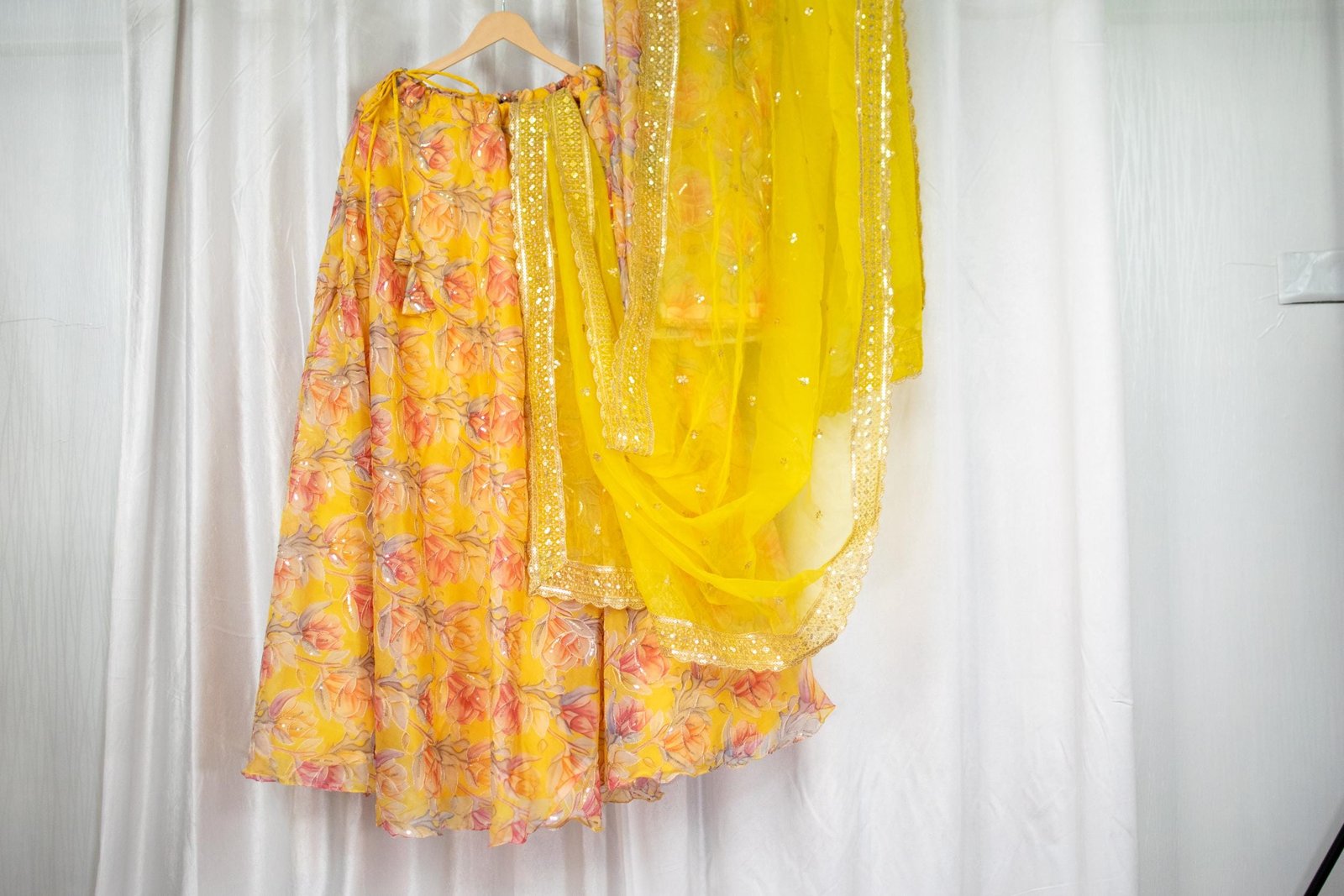 Yellow Organza Embroidered Lehenga Choli – Custom Made to Measure - Image 6