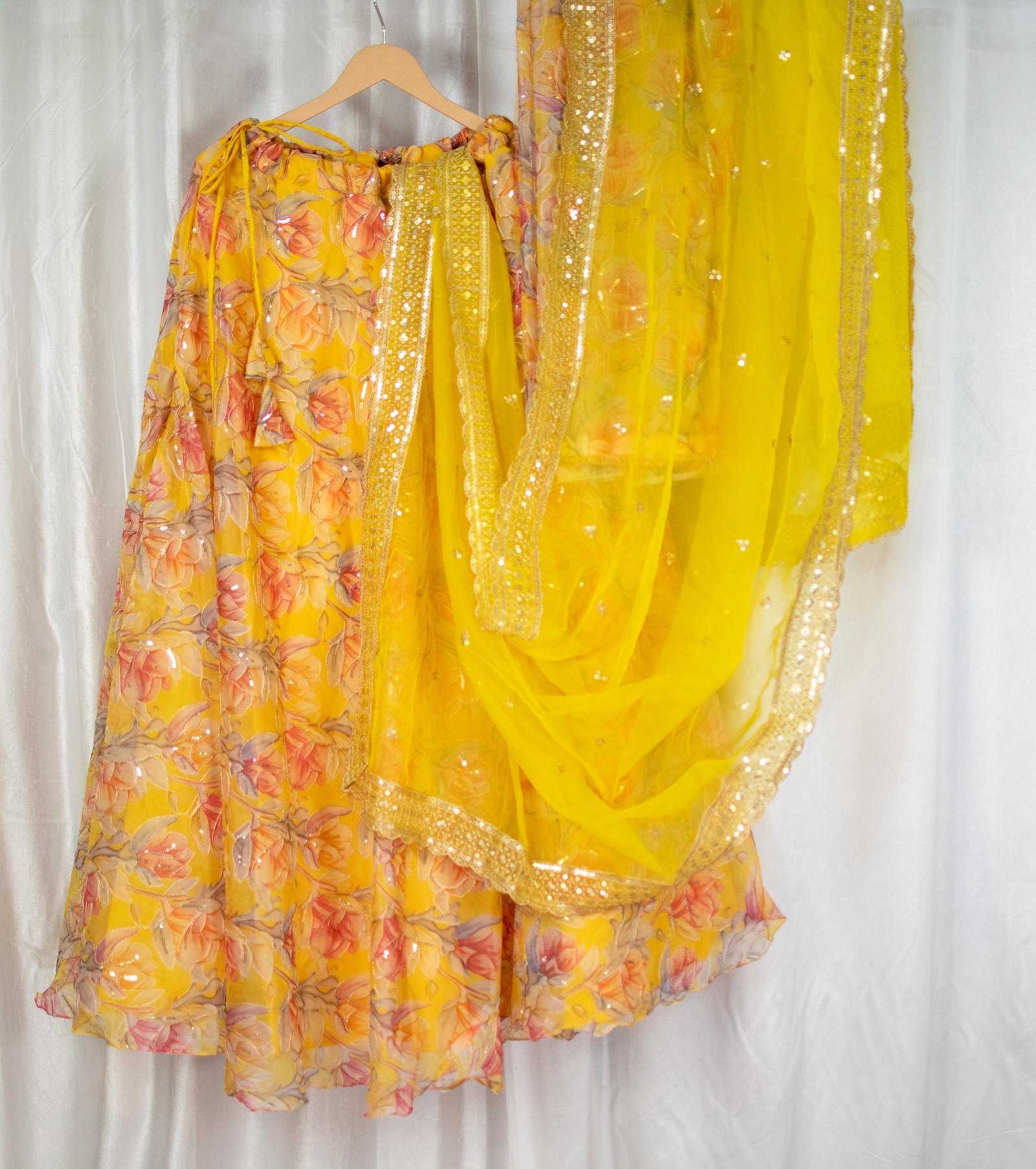 Yellow Organza Embroidered Lehenga Choli – Custom Made to Measure - Image 8