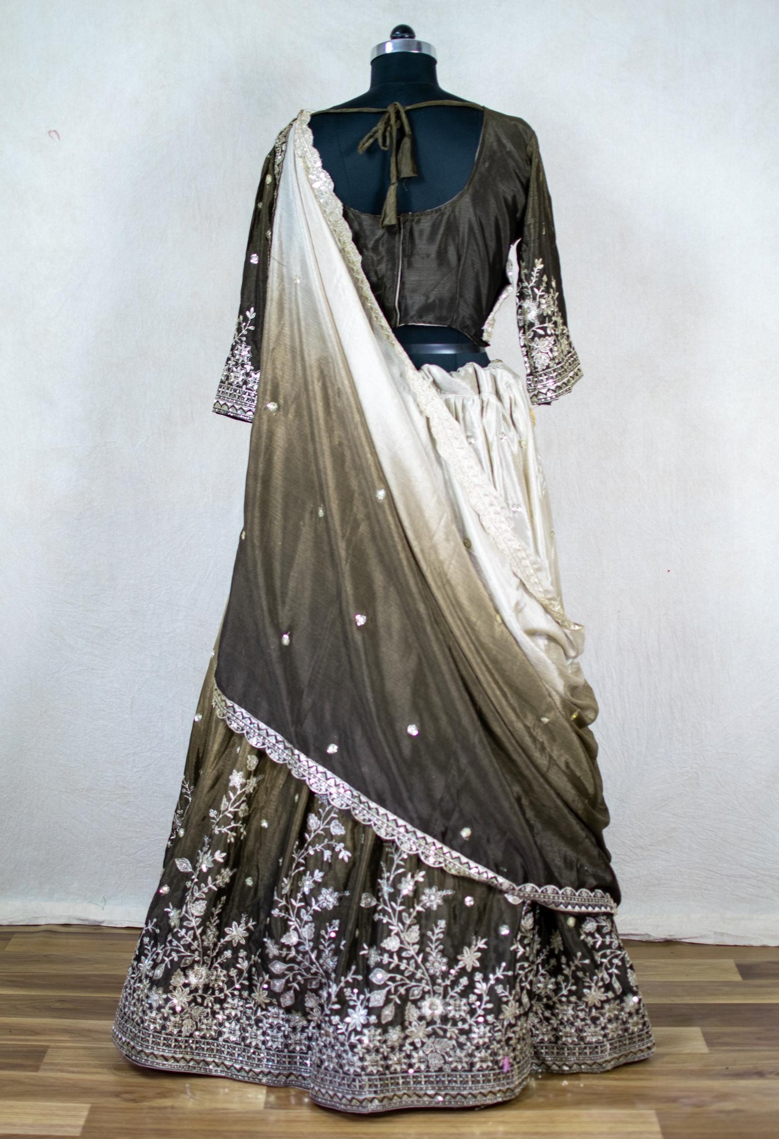 Cream Silk Embroidered Lehenga Choli – Custom Made to Measure - Image 7