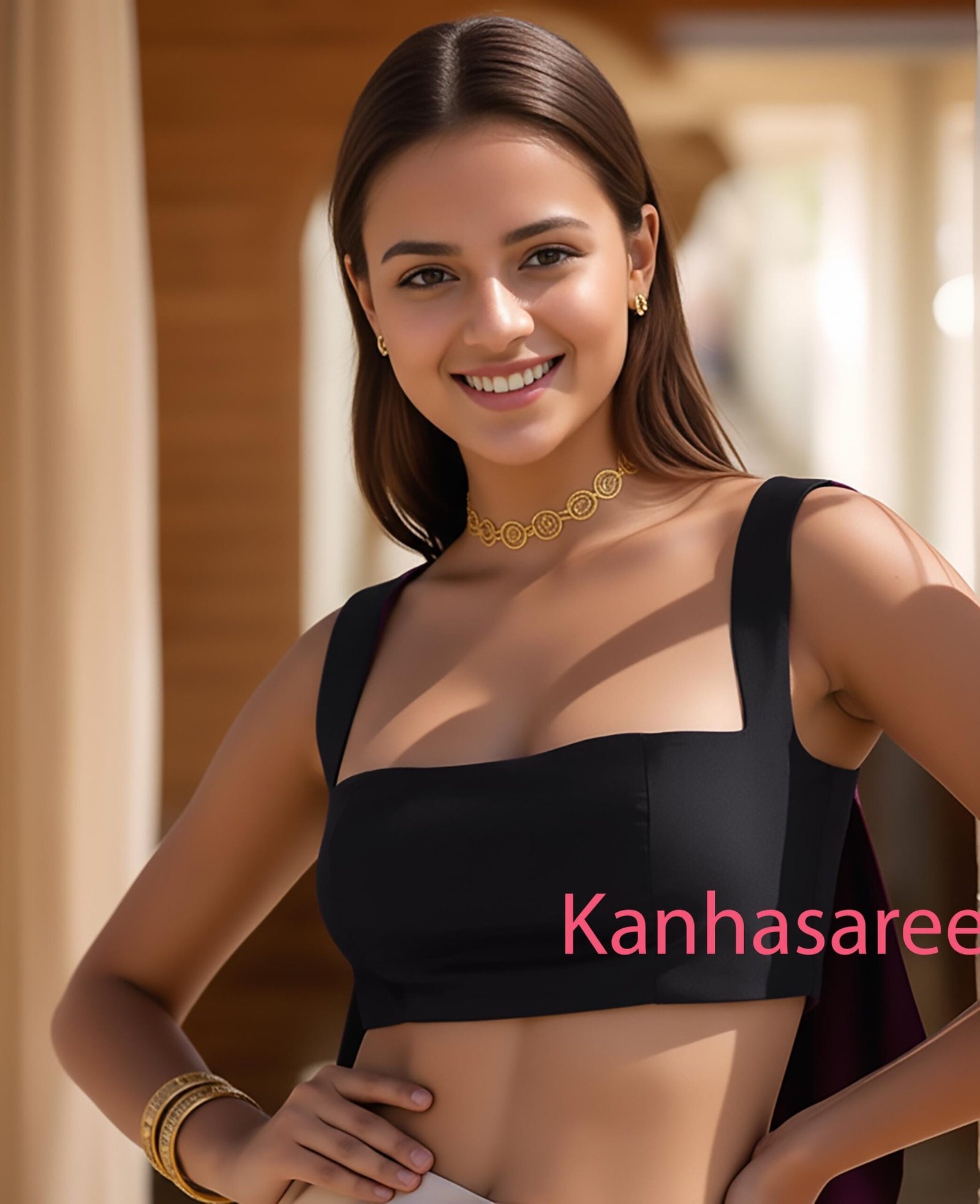 Custom Black Raw Silk Blouse – Modern Square Neck Crop Top