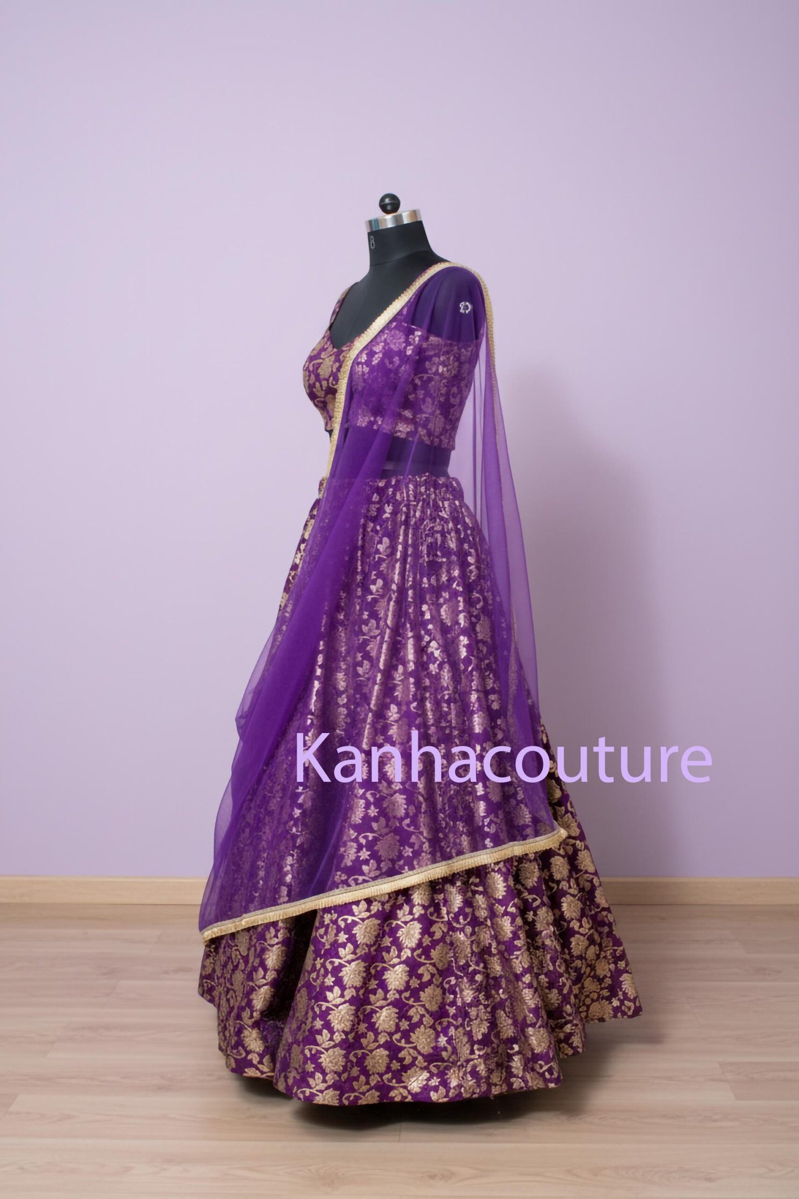 Purple Georgette Embroidery Lehenga Choli – Custom Made to Measure - Image 9