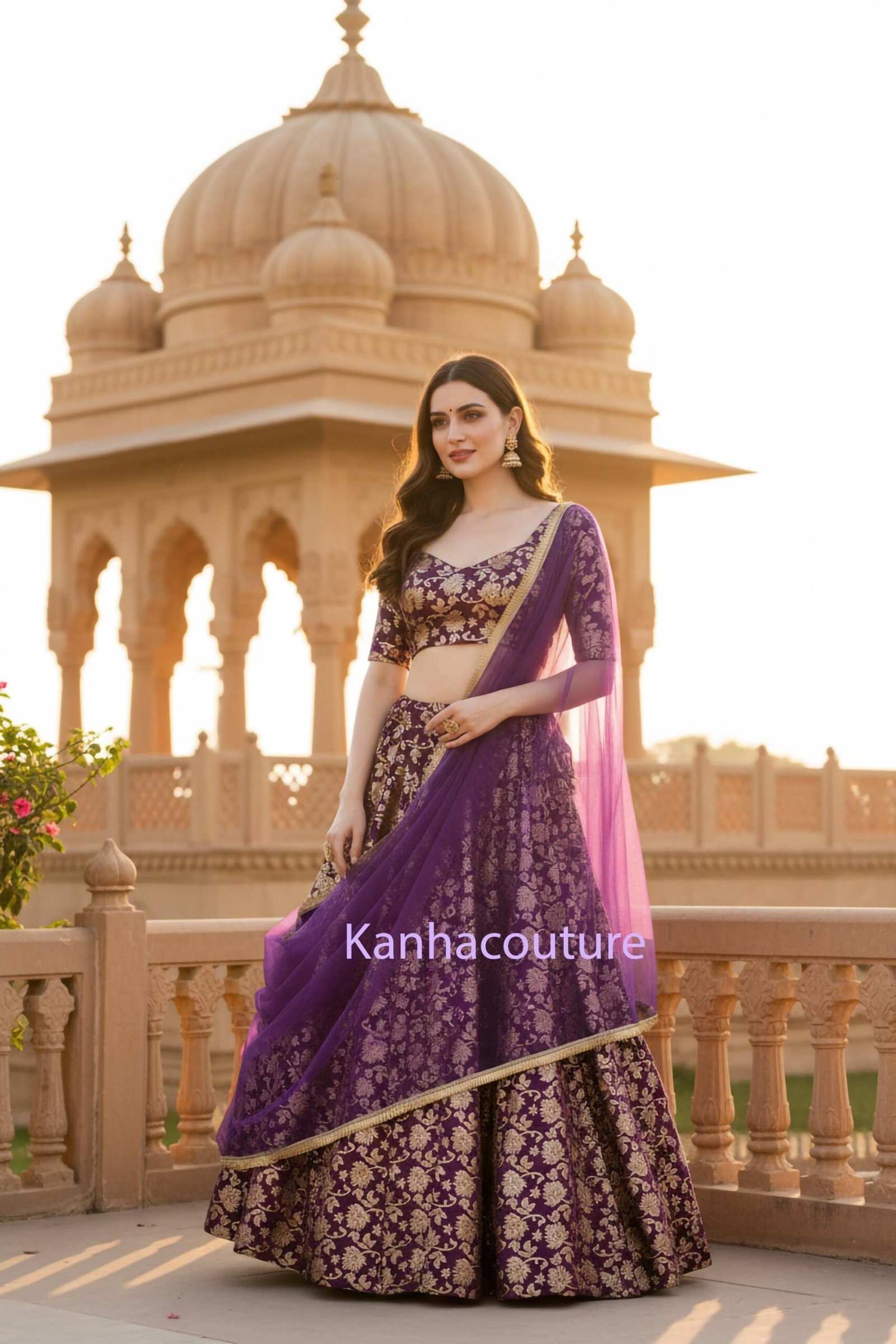 Purple Georgette Embroidery Lehenga Choli – Custom Made to Measure - Image 7
