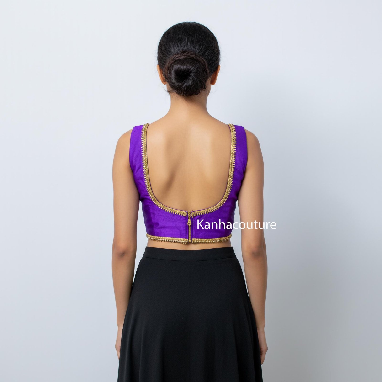 Purple Raw Silk Lehenga Choli (Design 3) – Custom Made to Measure - Image 9