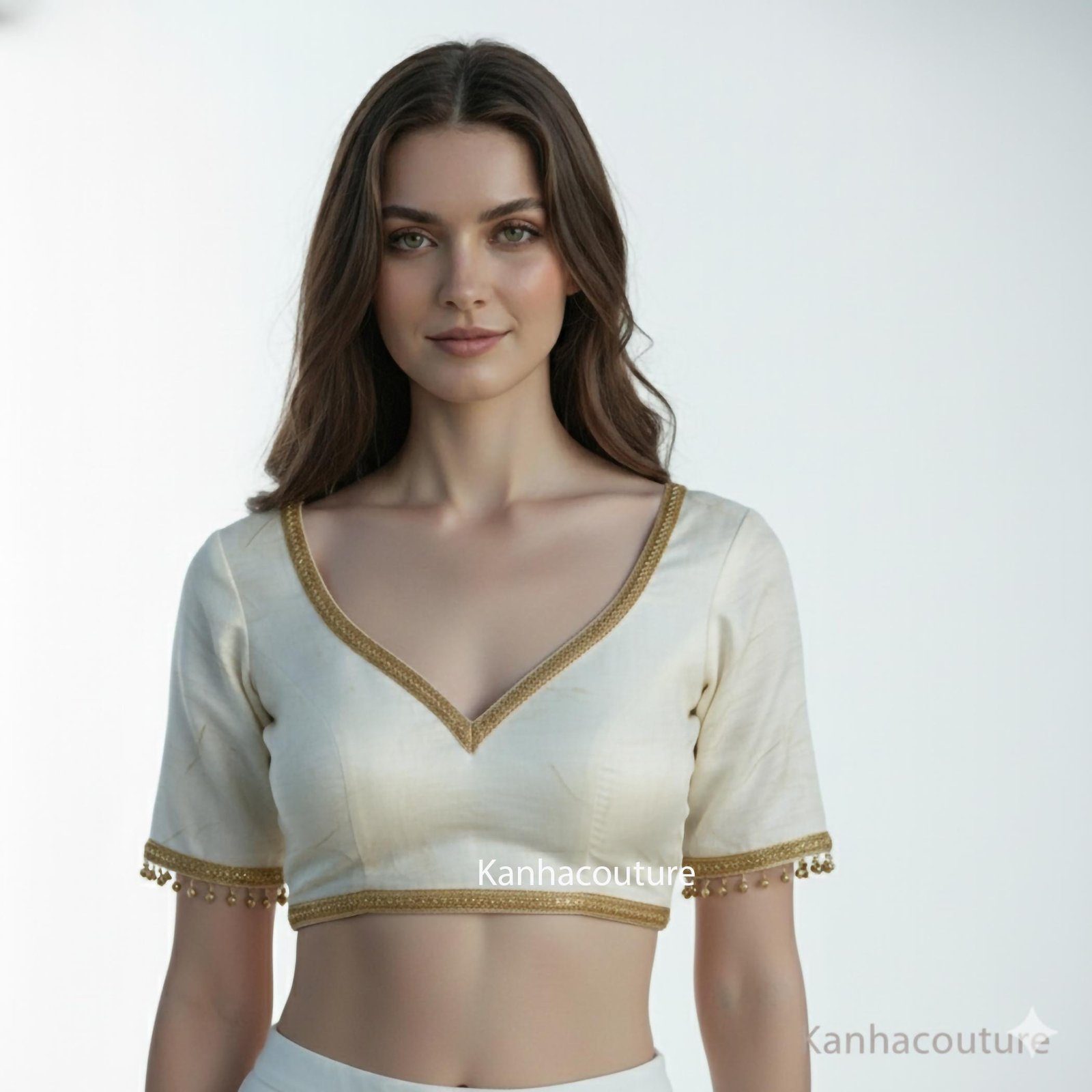 Ivory Raw Silk Lehenga Choli – Custom Made to Measure