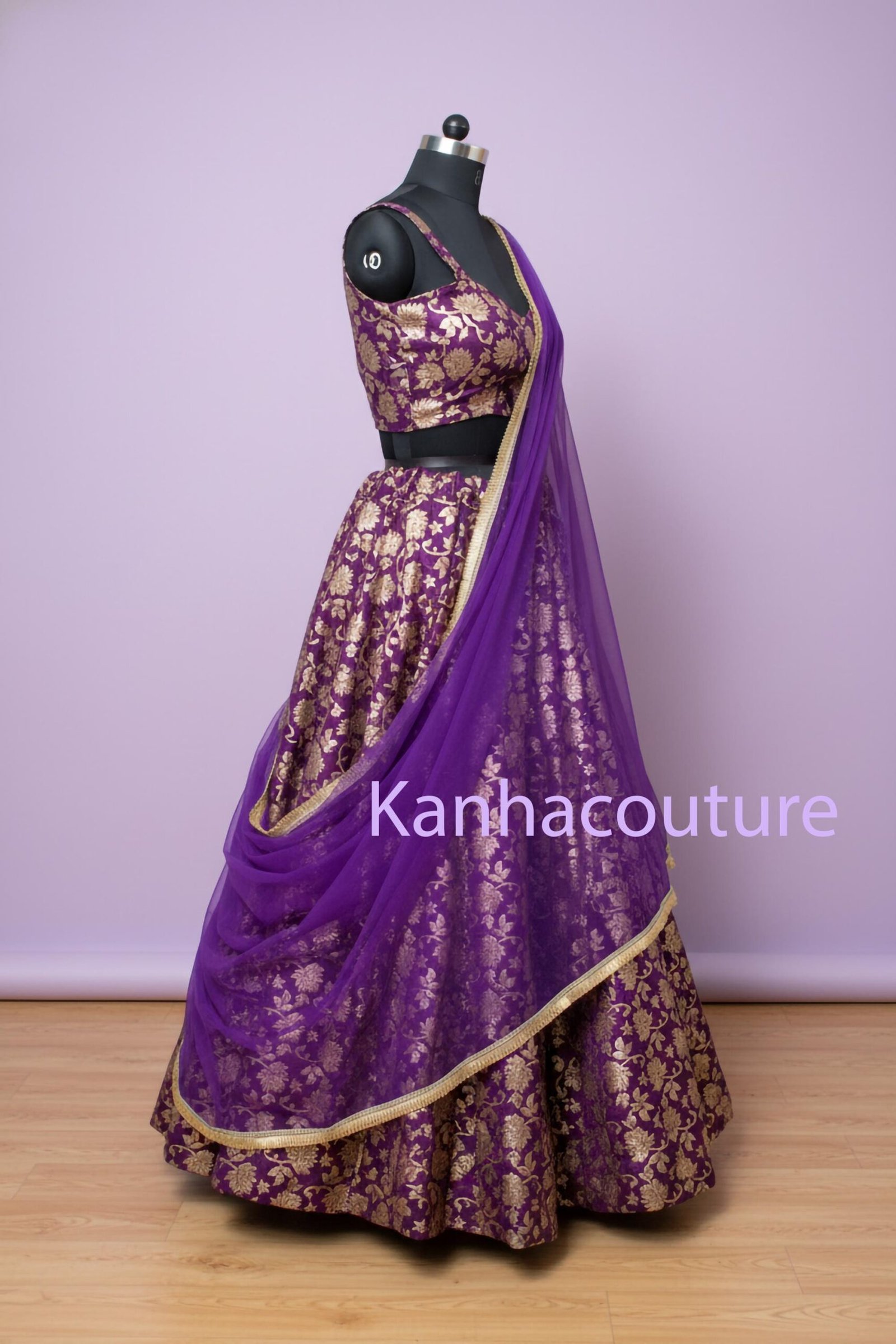 Purple Georgette Embroidery Lehenga Choli – Custom Made to Measure - Image 10
