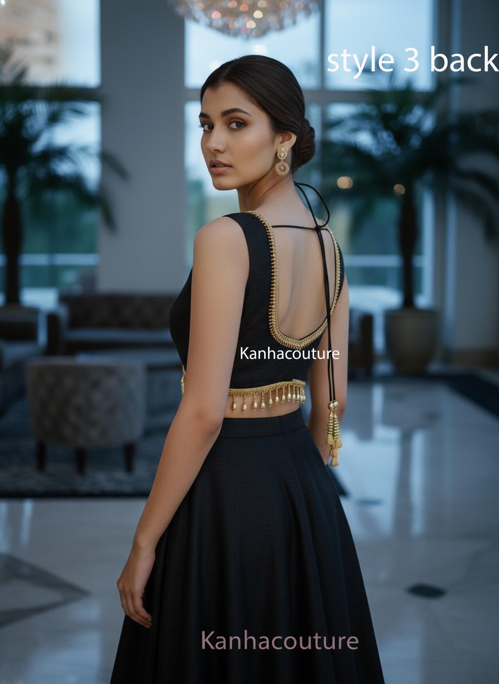 Black Beaded Lehenga Choli – Custom Made to Measure - Image 2