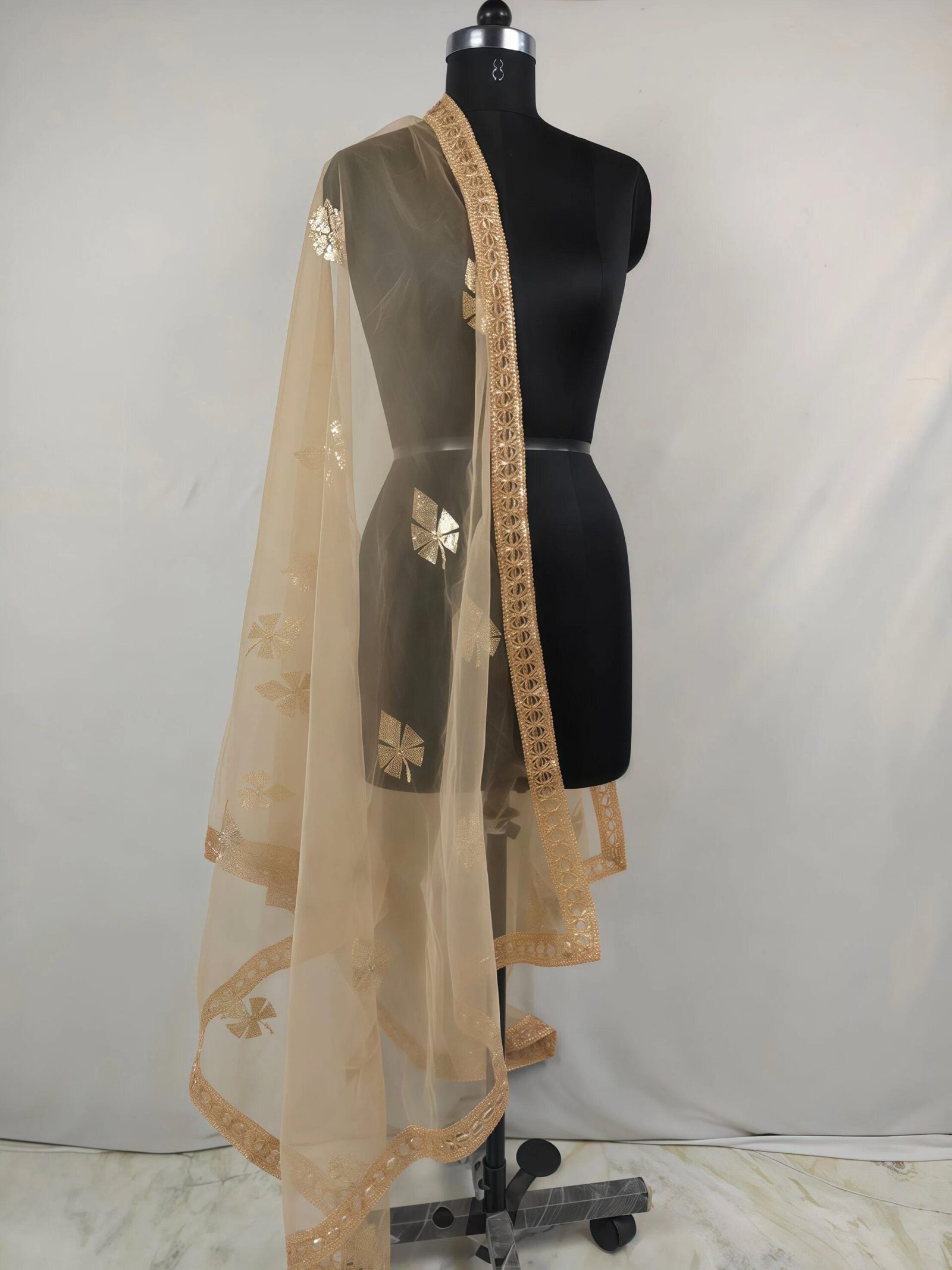 Gold Net Embroidered Lehenga Choli – Custom Made to Measure - Image 2