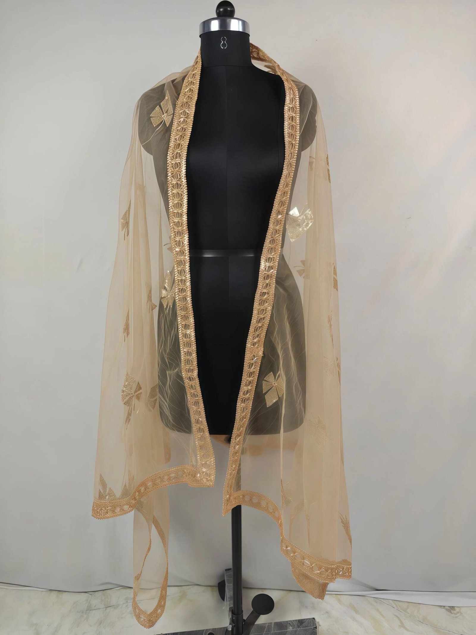 Gold Net Embroidered Lehenga Choli – Custom Made to Measure - Image 4