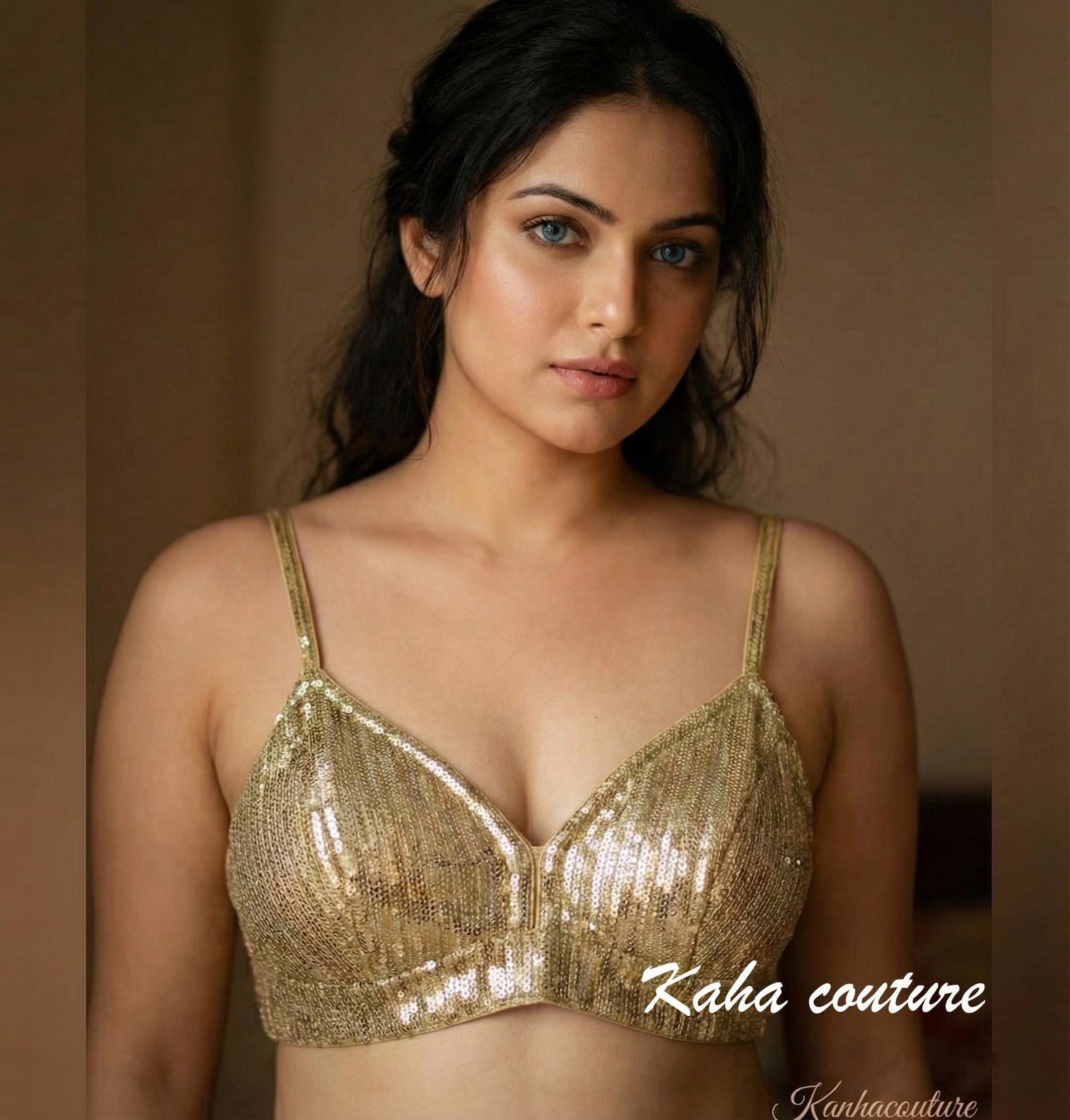 Gold Sequin Saree Blouse – Custom Made to Measure