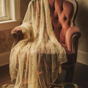 Golden Net Embroidery Dupatta – Custom Made to Measure