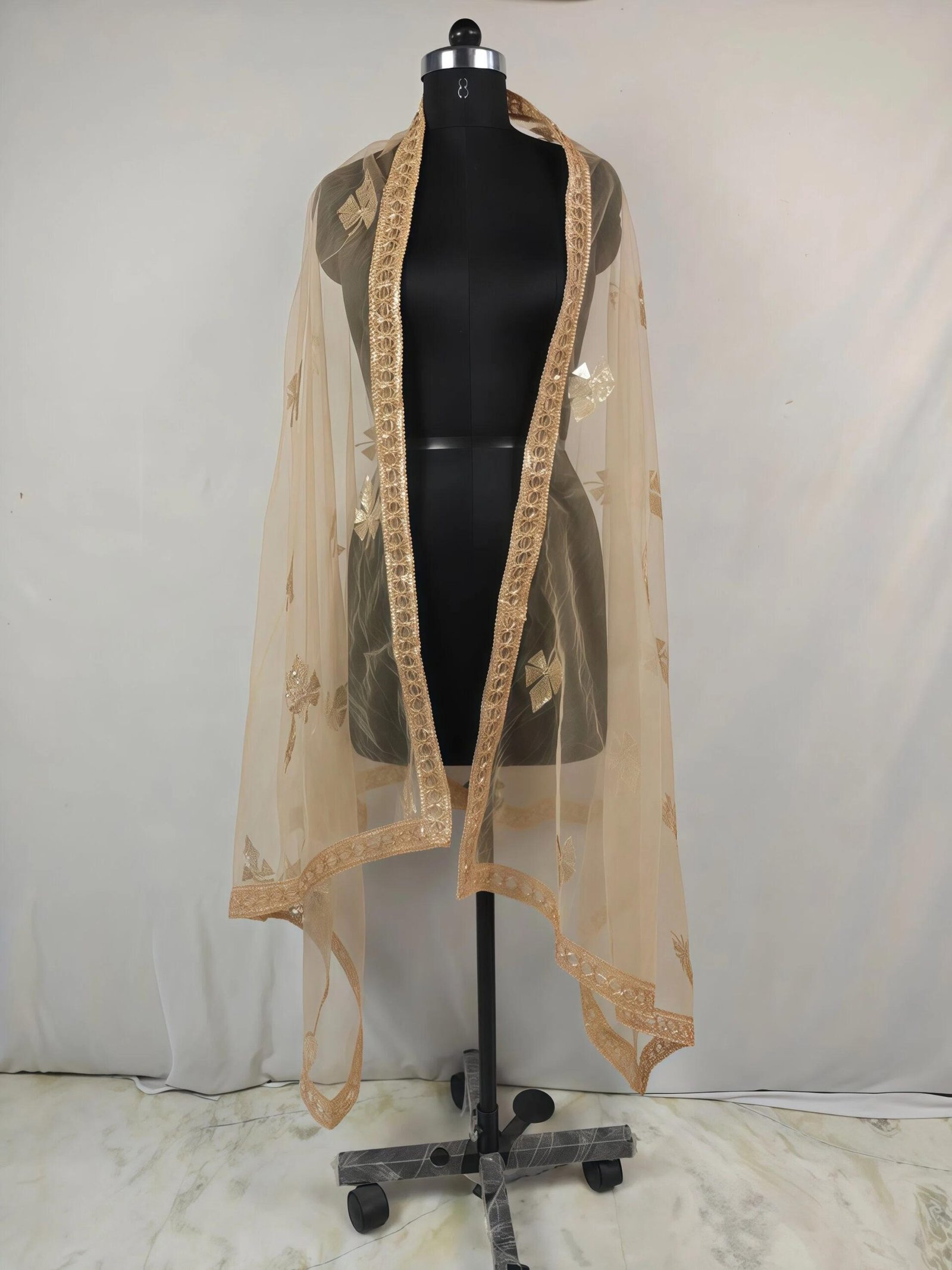 Gold Net Embroidered Lehenga Choli – Custom Made to Measure - Image 3