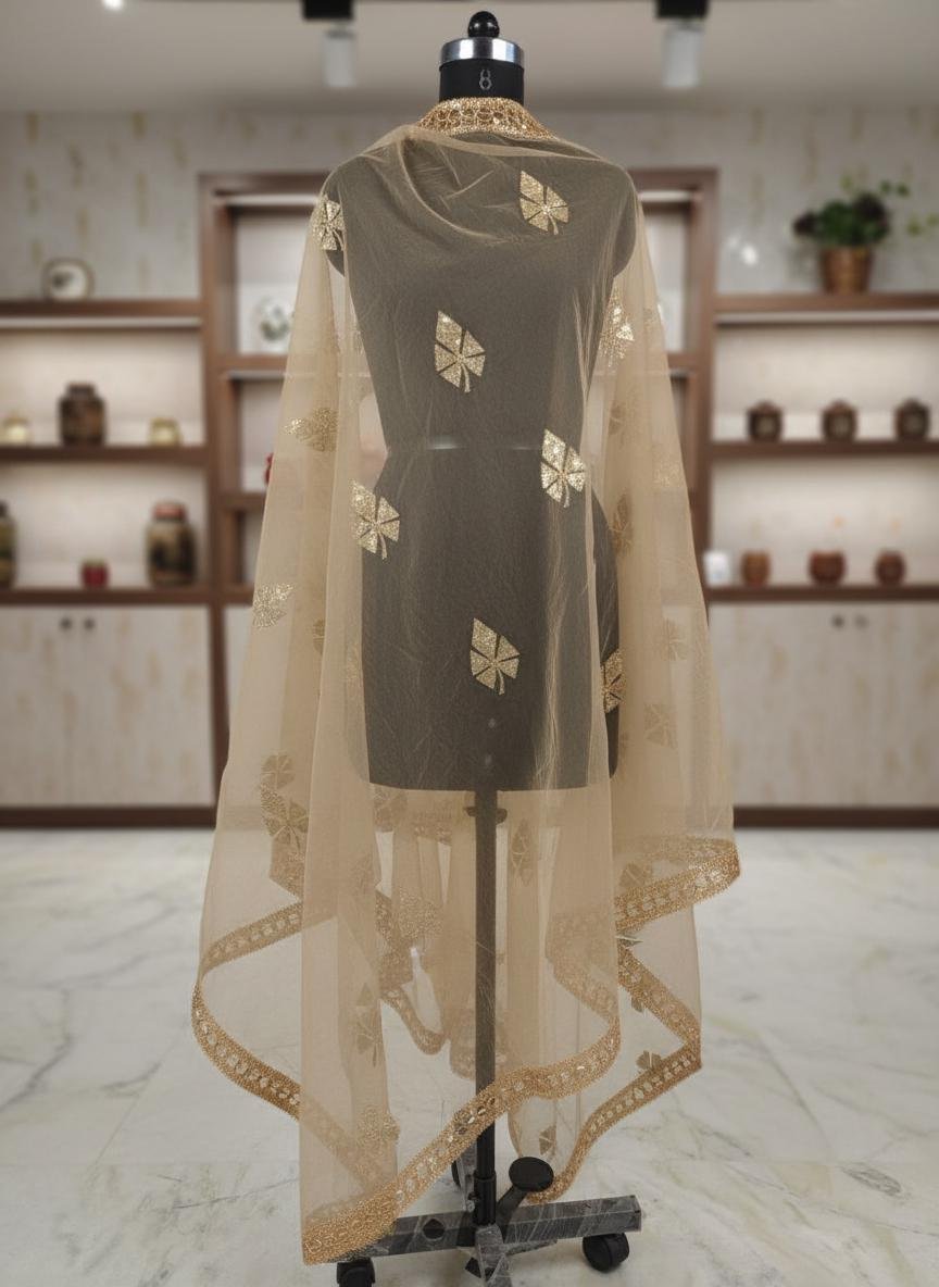Gold Net Embroidered Lehenga Choli – Custom Made to Measure - Image 7