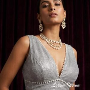Silver Saree Blouse – Custom Made to Measure