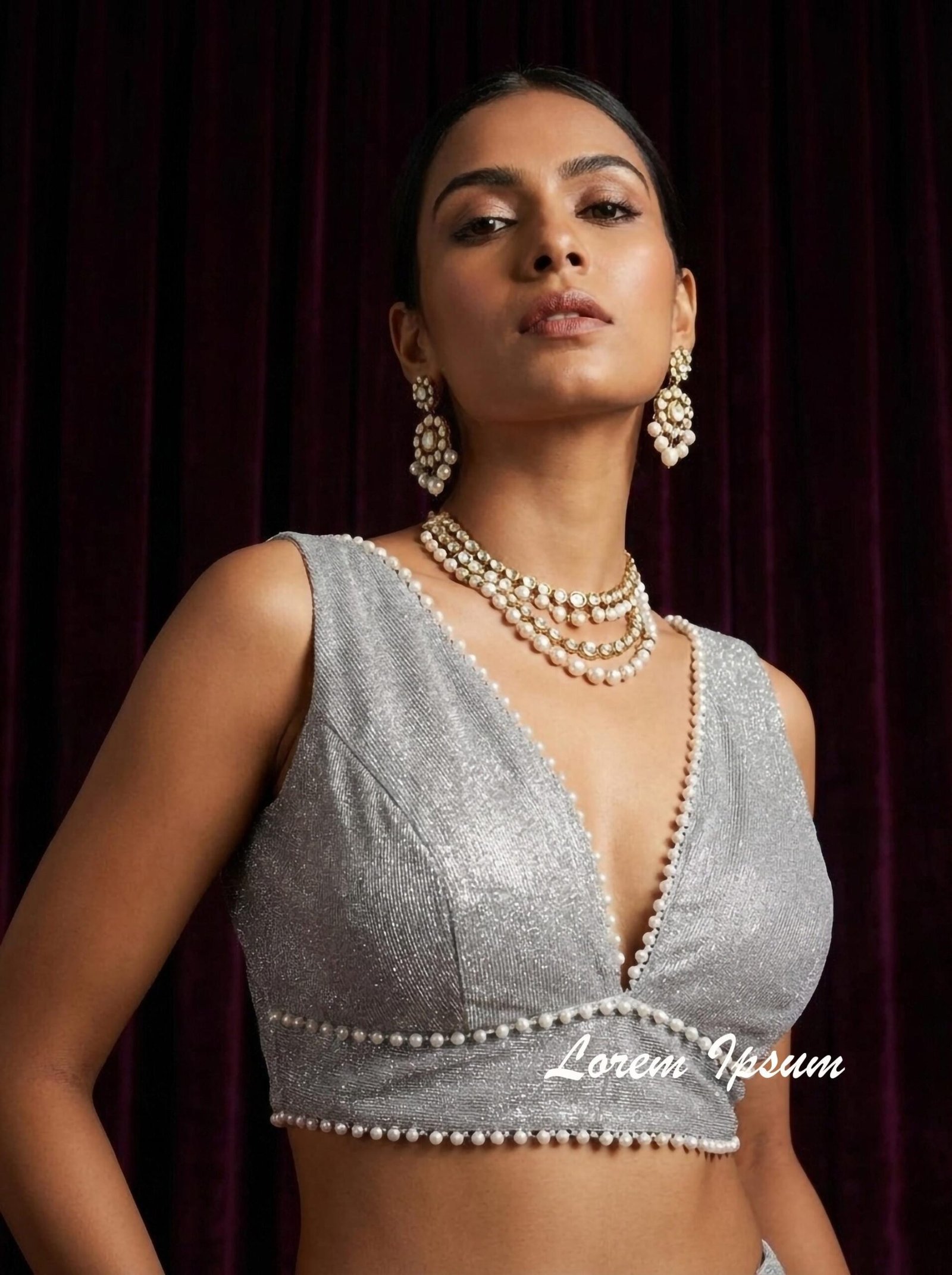 Silver Saree Blouse – Custom Made to Measure