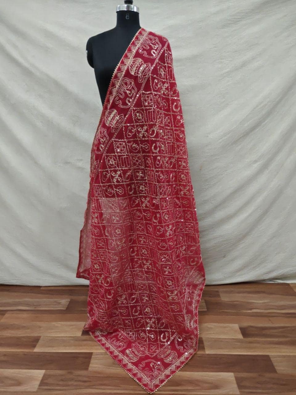 Red Georgette Embroidered Lehenga Choli – Custom Made to Measure