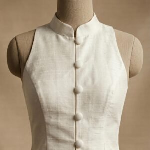 Silk High Neck Sleeveless Blouse | Custom Ethnic Party Choli