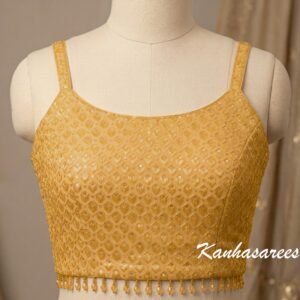 Gold Sequin Embroidered Blouse - Bespoke Indian Partywear Top