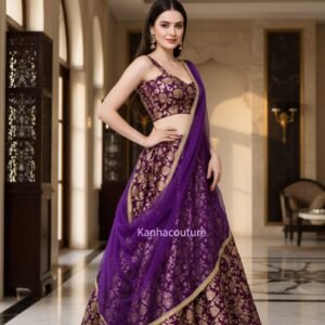 Elegant Purple Banarasi Georgette Lehenga Choli for Weddings