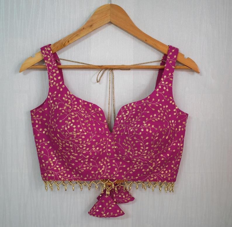 Fuchsia Embroidered Lehenga Choli (Design 2) – Custom Made to Measure - Image 5