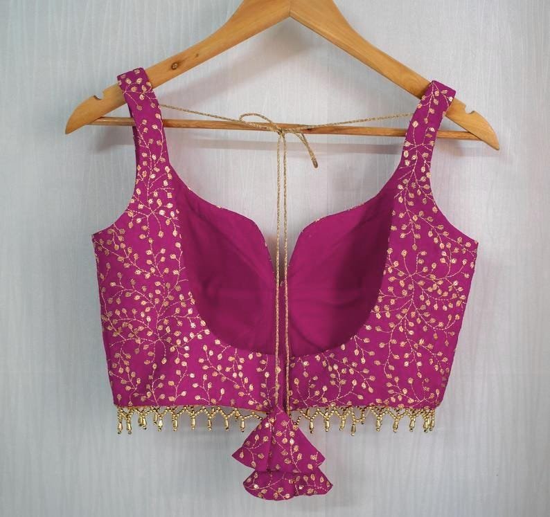 Fuchsia Embroidered Lehenga Choli (Design 2) – Custom Made to Measure - Image 6