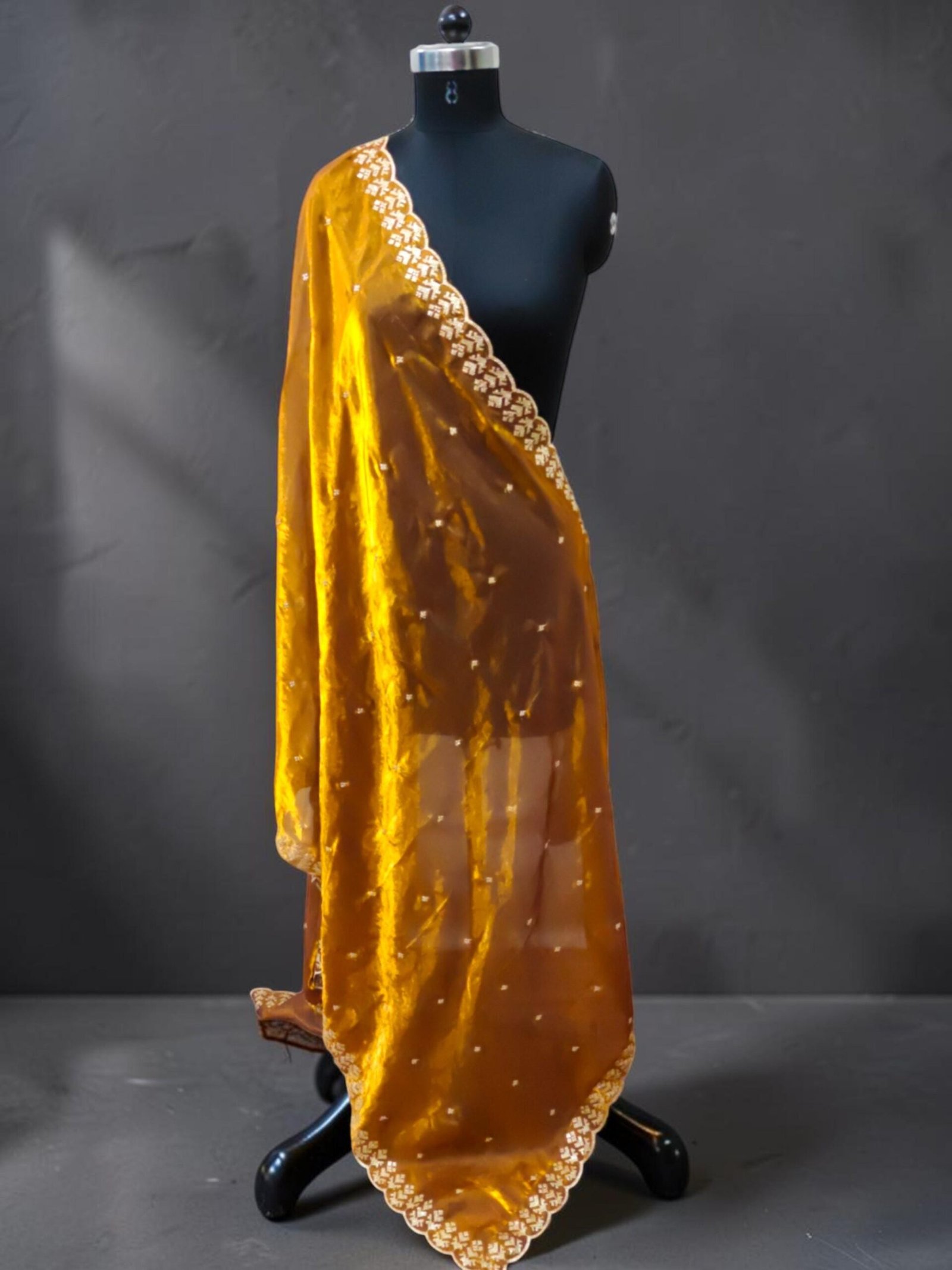Off-White Organza Embroidered Dupatta – Custom Made to Measure