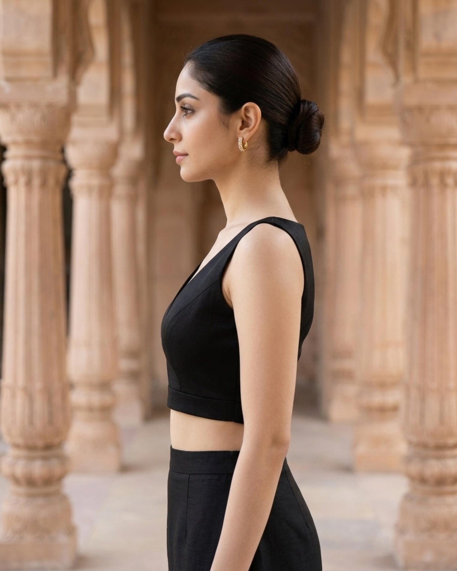 Black Raw Silk Lehenga Choli – Custom Made to Measure - Image 4