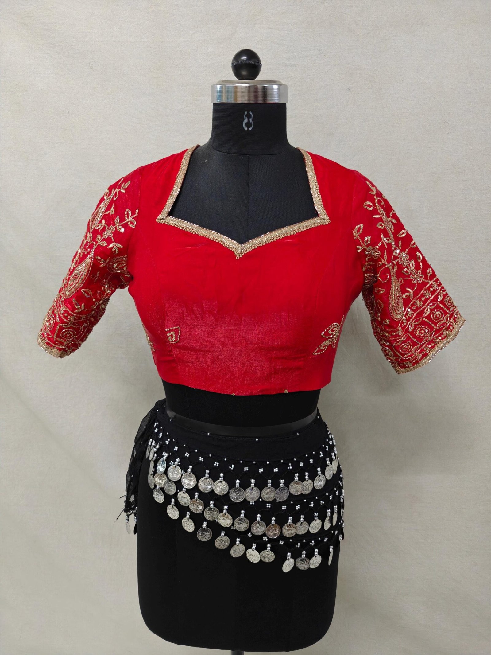Gold Organza Embroidered Lehenga Choli – Custom Made to Measure - Image 7