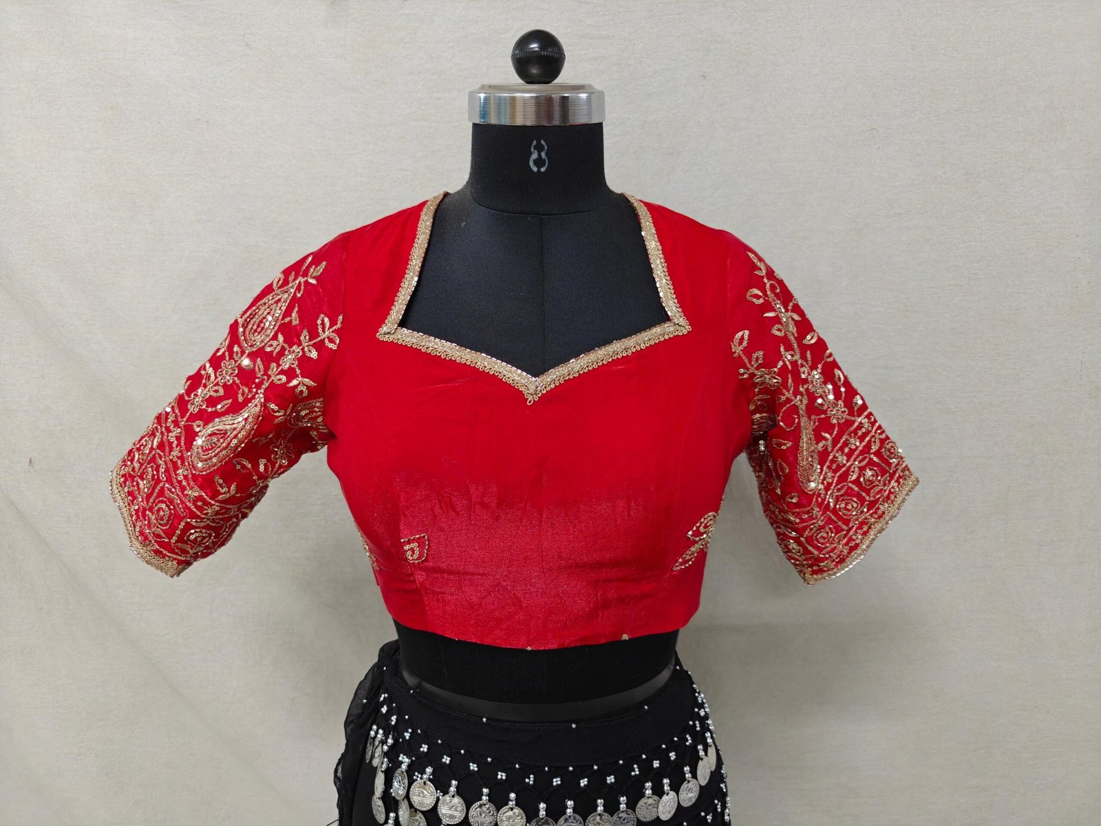 Gold Organza Embroidered Lehenga Choli – Custom Made to Measure - Image 9