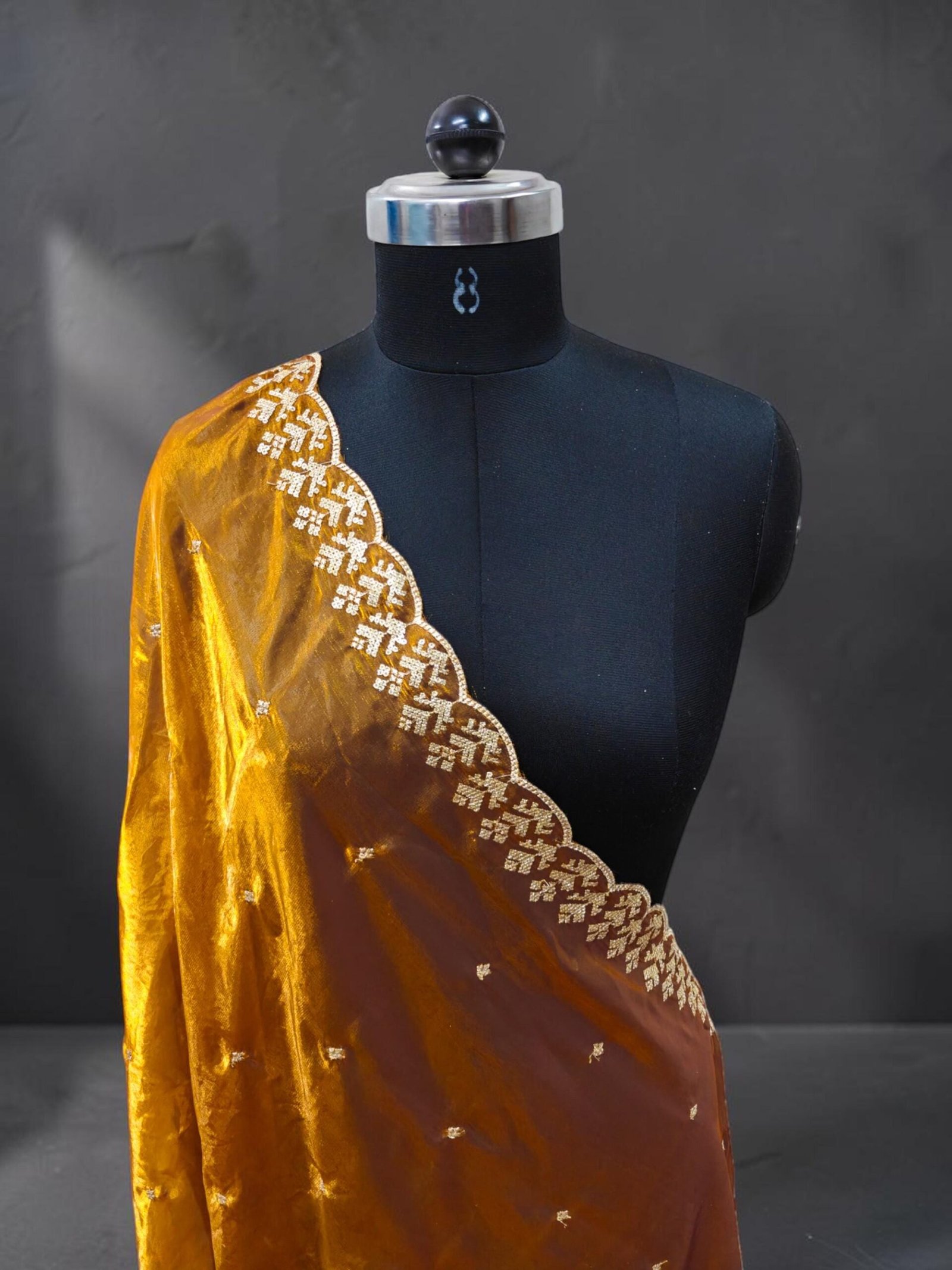 Off-White Organza Embroidered Dupatta – Custom Made to Measure - Image 6