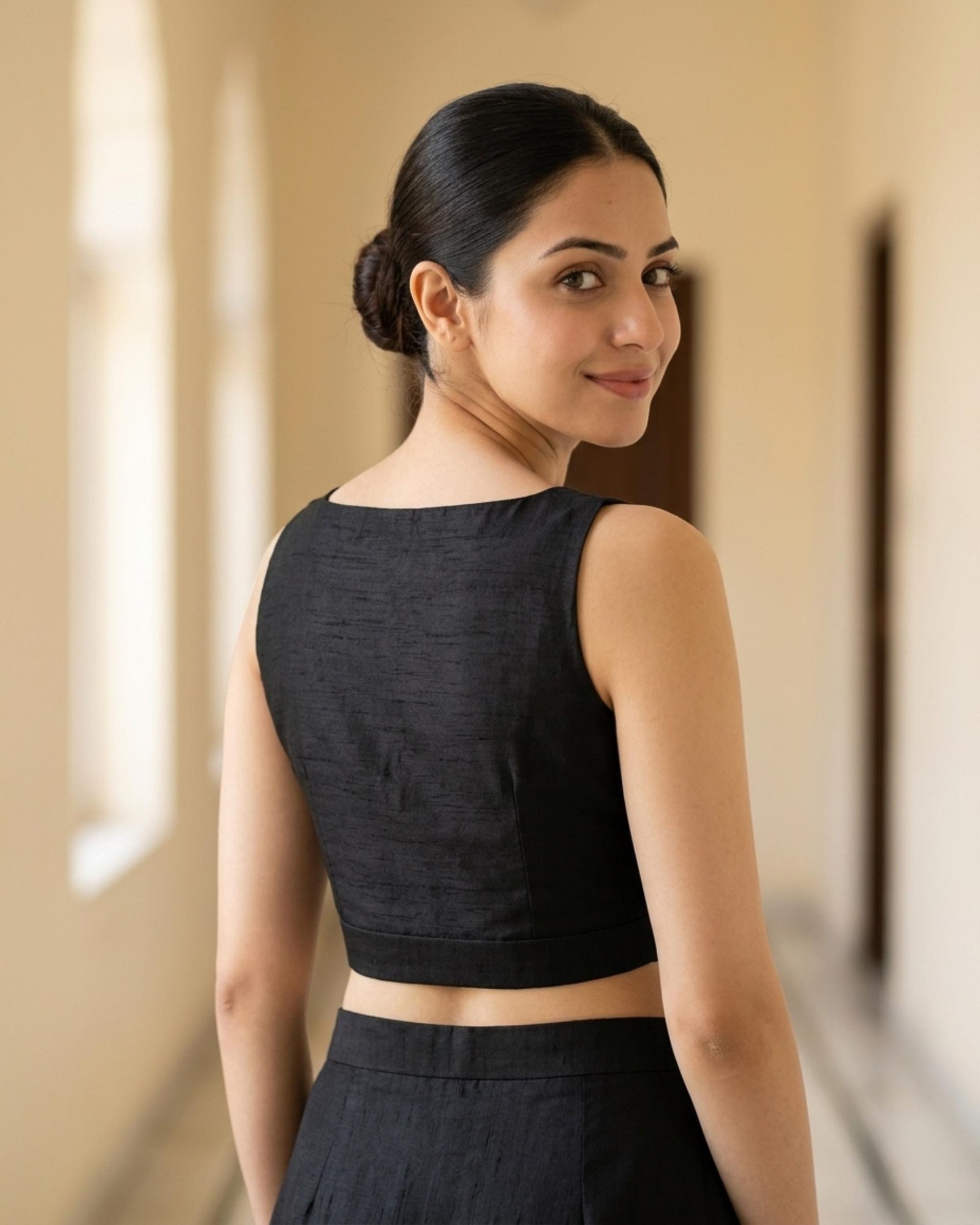 Black Raw Silk Lehenga Choli – Custom Made to Measure - Image 2