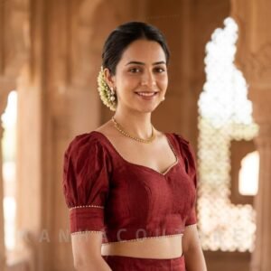 Art Silk Saree Blouse with Puff Sleeves for Elegant Parties