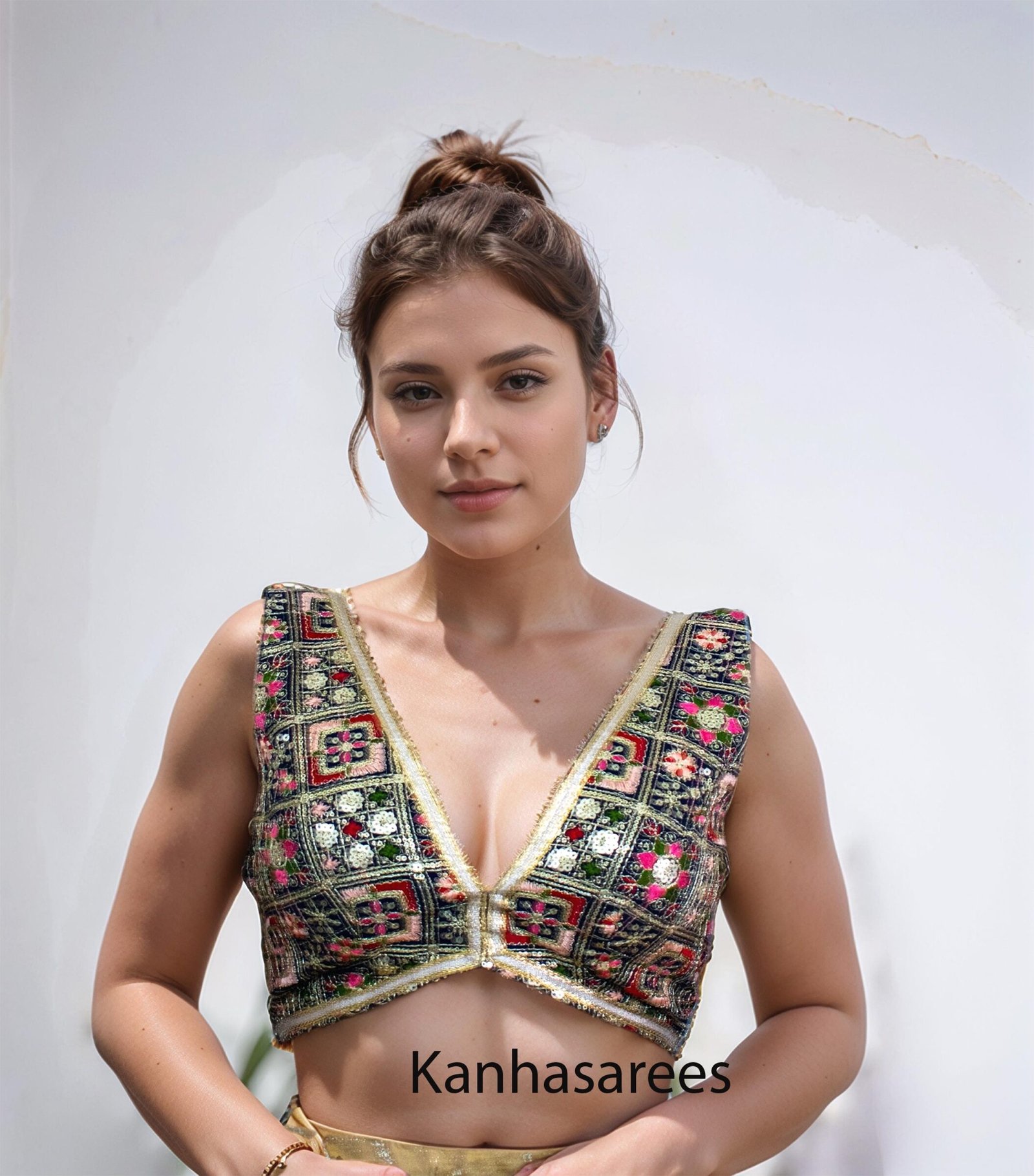 Blue Georgette Embroidered Lehenga Choli – Custom Made to Measure - Image 7