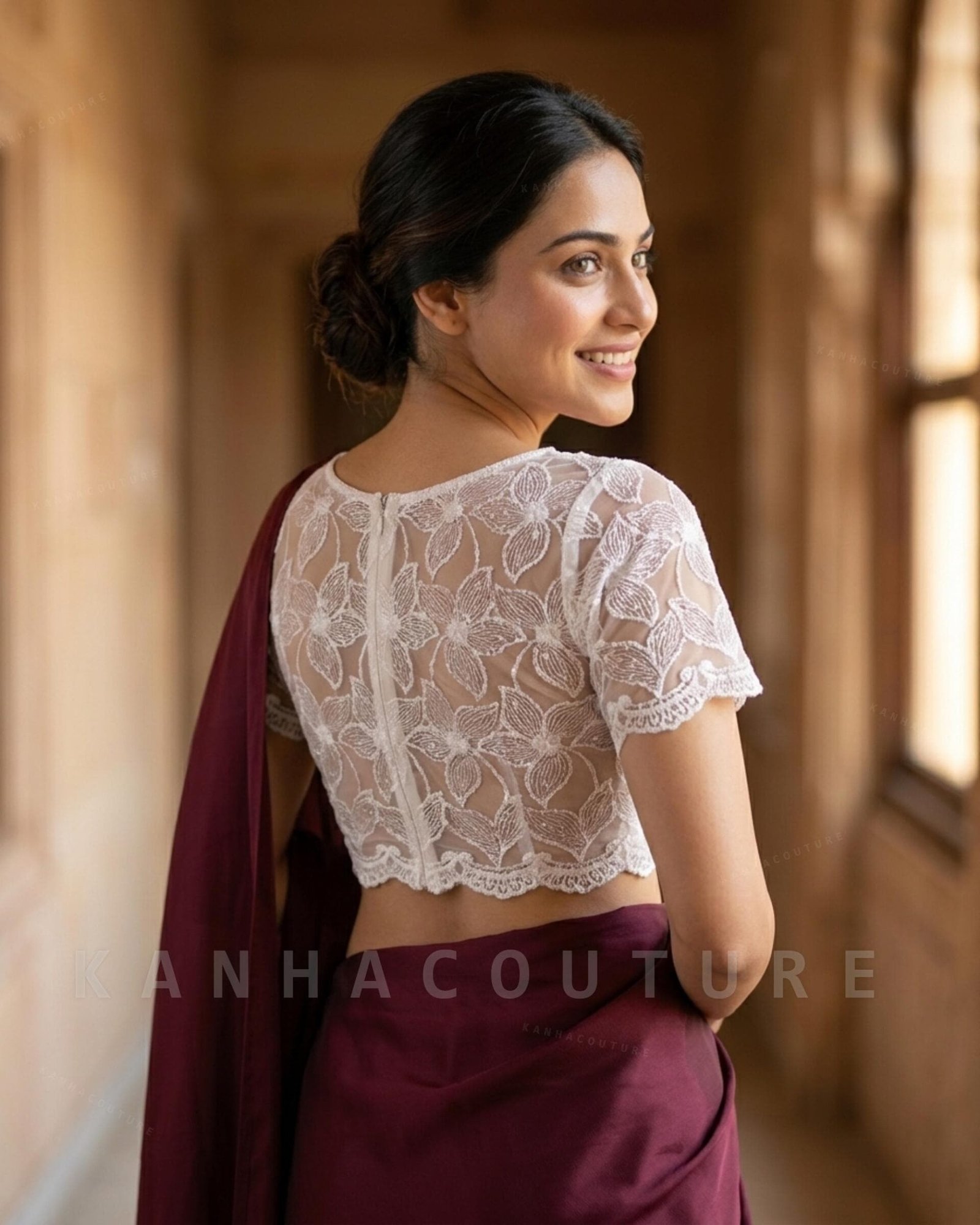 White Net Embroidered Lehenga Choli – Custom Made to Measure - Image 7