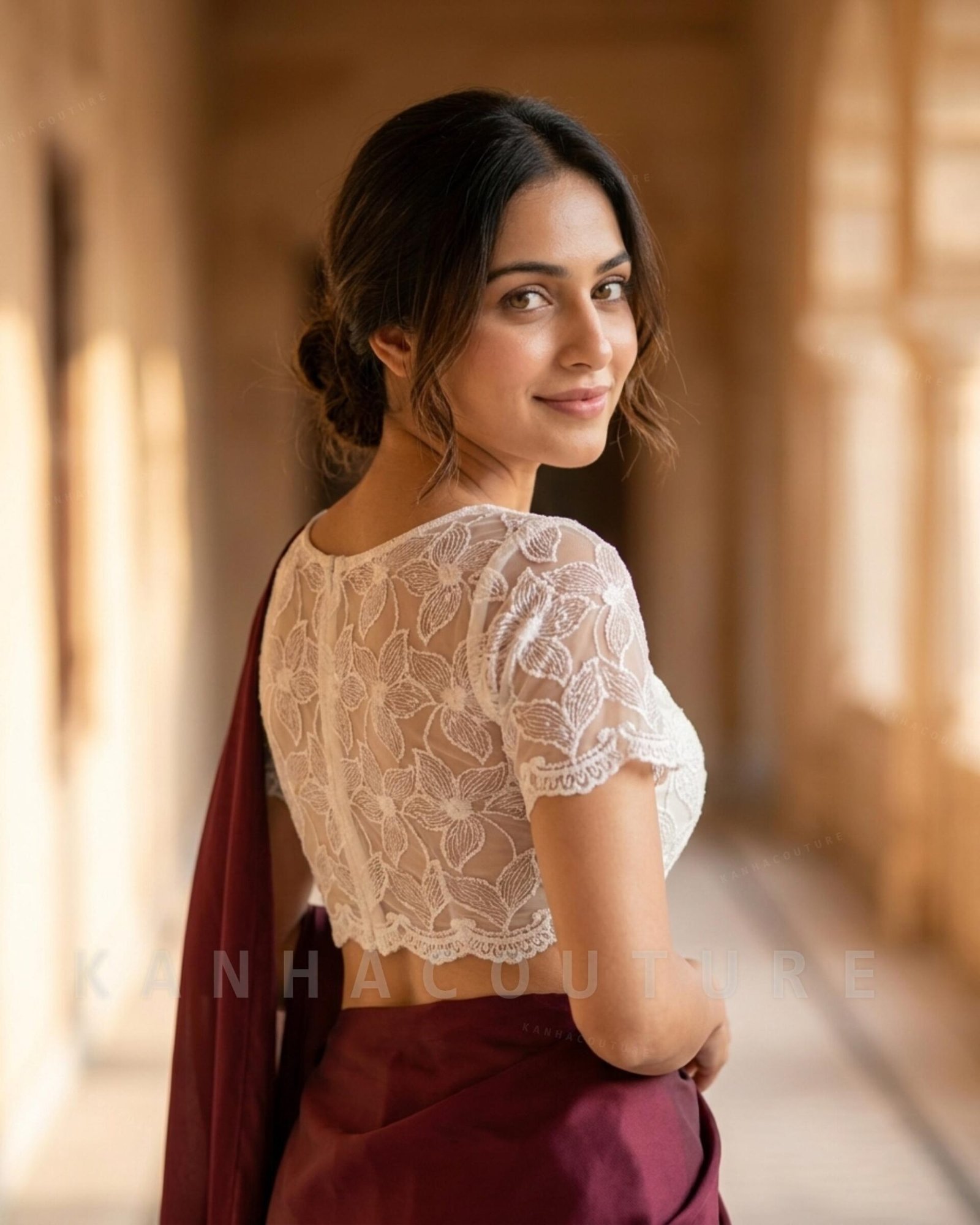 White Net Embroidered Lehenga Choli – Custom Made to Measure - Image 8