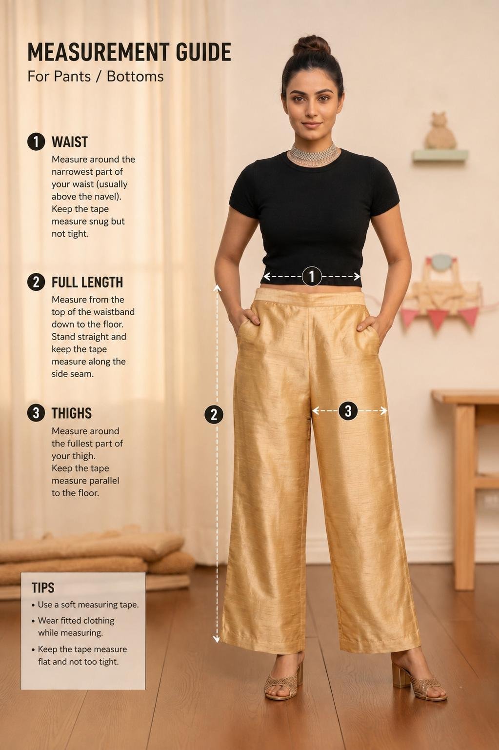 Golden Silk Blend Pants – Custom Made to Measure - Image 5