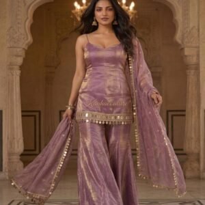 Lavender Organza Mirror Work Dupatta – Custom Made to Measure
