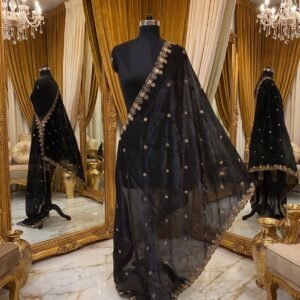 Black Organza Embroidered Lehenga Choli – Custom Made to Measure