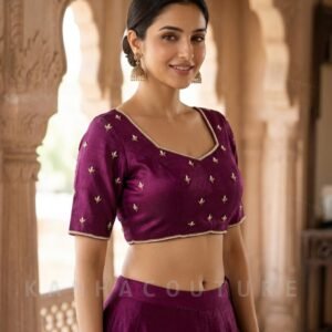 Purple Silk Lehenga Choli – Custom Made to Measure